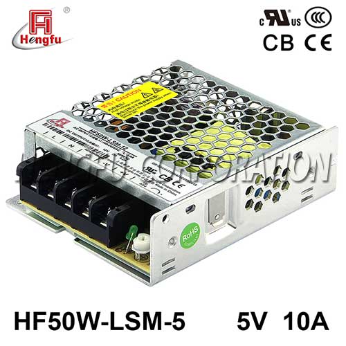 AC DC single output HF50W-LSM-5 slim UL CB switching power supply